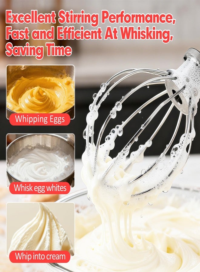 YIFOCUS Stainless Steel Wire Whip Attachment, Dishwasher Safe 6-Wire Whisk for KitchenAid 4.5-5 Qt Tilt-Head Stand Mixer, Whisk Attachment for Eggs, Cream & Frosting, Heavy Duty (Replacement K45WW) - Image 4